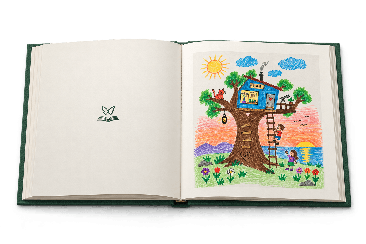 Album premium Micul Muzeu deschis, cu desenul tipărit pe o pagină